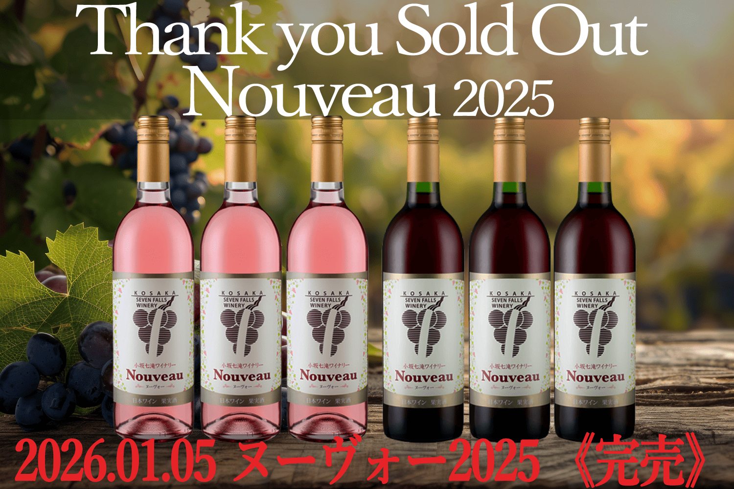 完売御礼》小坂七滝ワイナリー ヌーヴォー2025 ｜小坂七滝ワイナリー